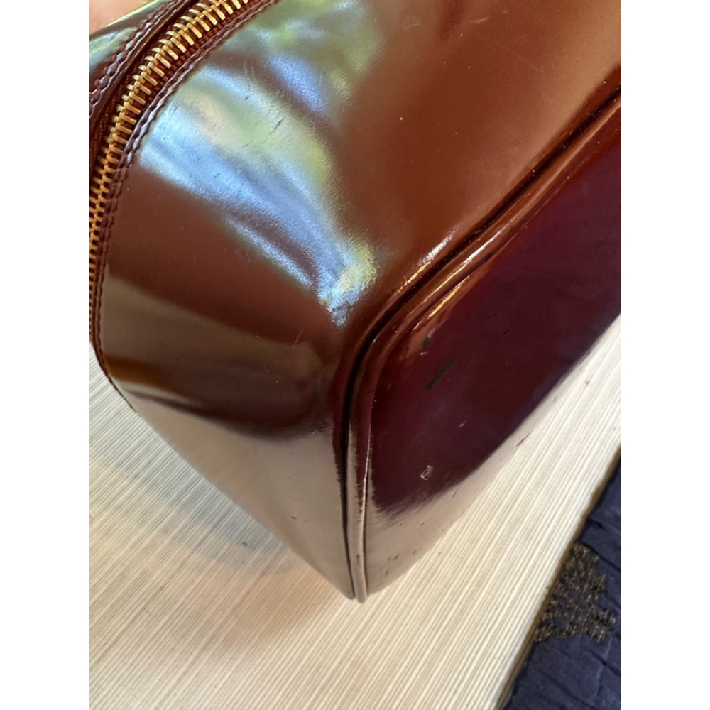 Gucci Brown Patent Leather Vanity Case w/Bamboo Accents - Picture 7 of 13